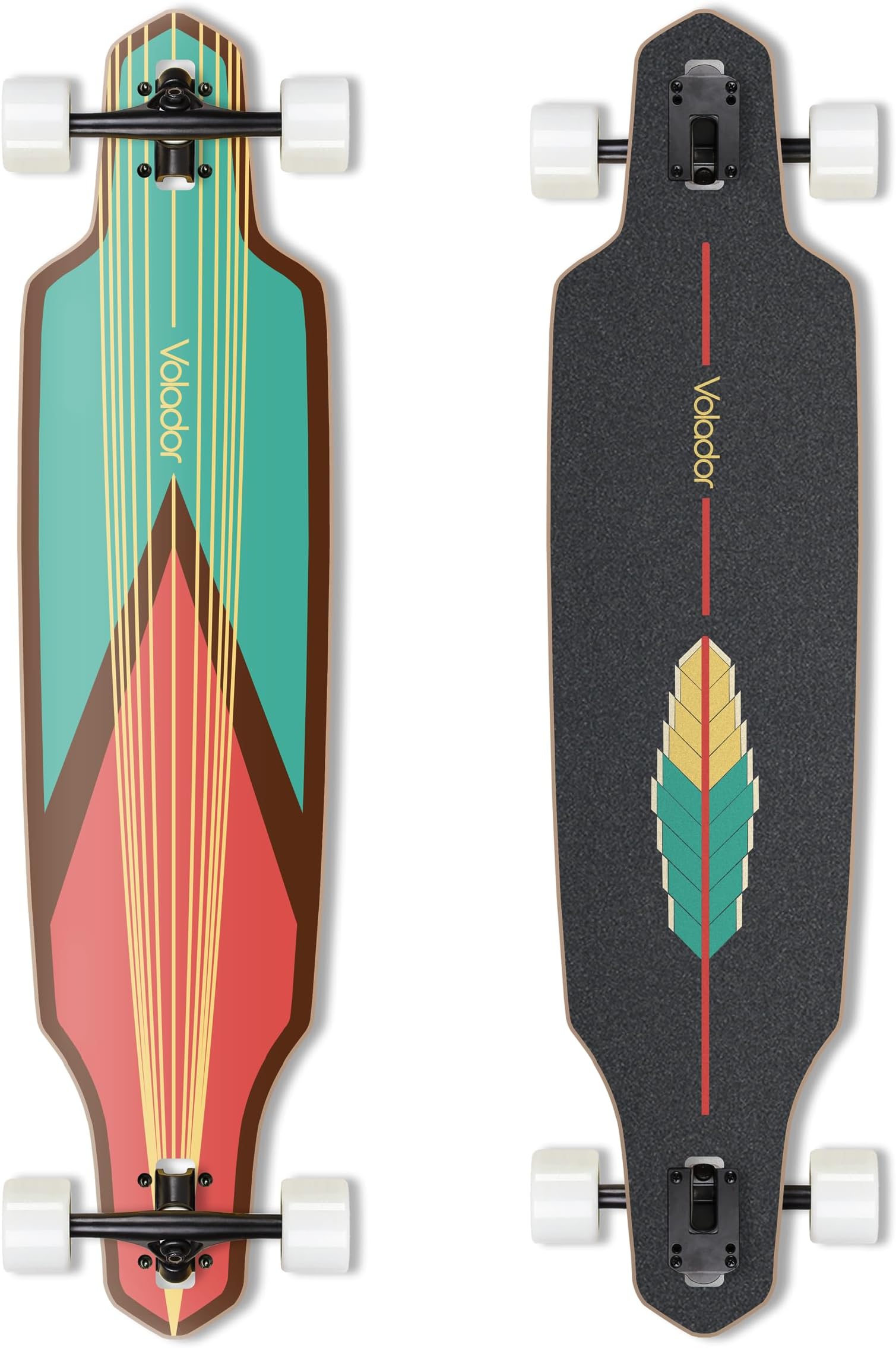 Urban Freeride Pro Longboard Cruiser 40inch | Canadian Maple Wood Deck & Forged Reverse Kingpin Truck | Drop Through Longboard Complete Setup for Urban Commuting