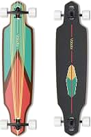 VOLADOR Urban Freeride Pro Longboard Cruiser 101,6 cm | Deck de madeira de bordo canadense e caminhão Kingpin reverso forjado | Configuração completa de longboard drop through para deslocamento urbano