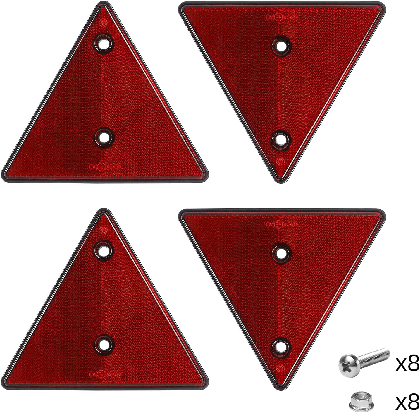 BLUESEABUY 2Pcs Catadioptre Triangle Rouge Réflecteurs Triangles Réfléchissant