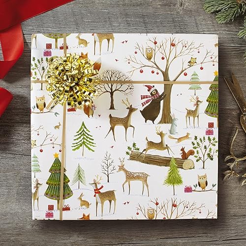 Miniatura 5 de Current Birds on Black - Papel de regalo enrollado de Navidad, rollo de papel de regalo jumbo de 23 pulgadas x 32 pies, 61 pies cuadrados en total