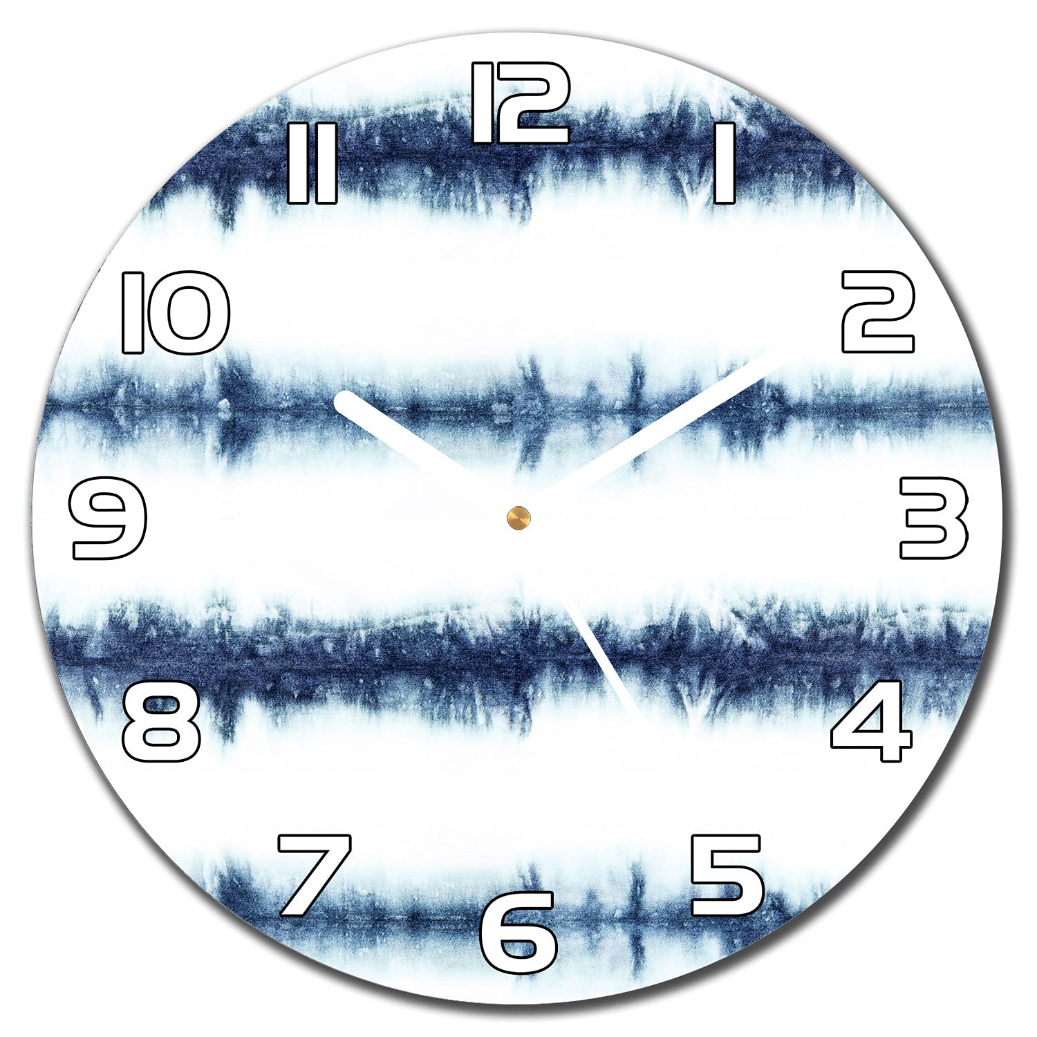 Horloge en verre lisible aiguilles blanches Coloray 30 cm contre mur terne