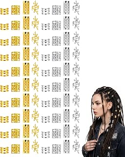 LOZTBUE 160 Stück Haarschmuck Gold Silber Haarringe Haarperlen Haarspiralen für Zöpfe Dreadlocks Fes...