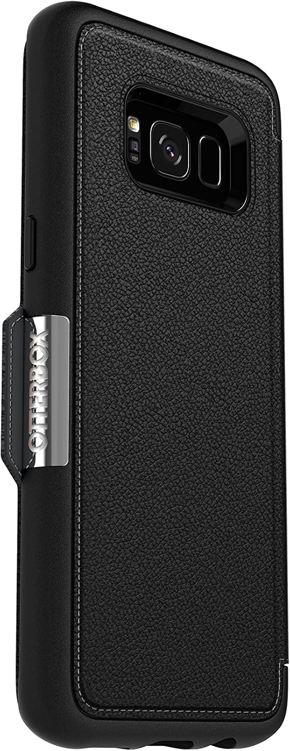 OtterBox STRADA SERIES for Samsung Galaxy S8 - Retail Packaging - ONYX (BLACK/BLACK LEATHER)