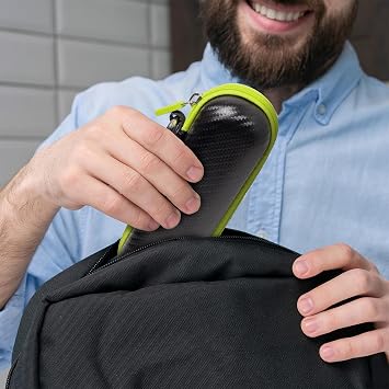 Nincha Travel Case for Hybrid Electric Trimmer and Shaver, Groomer for Face + Body QP2724/90, QP2834/70, QP1924/70, QP6531/70, QP4631/90, Carrying Case, Black & Lime Green