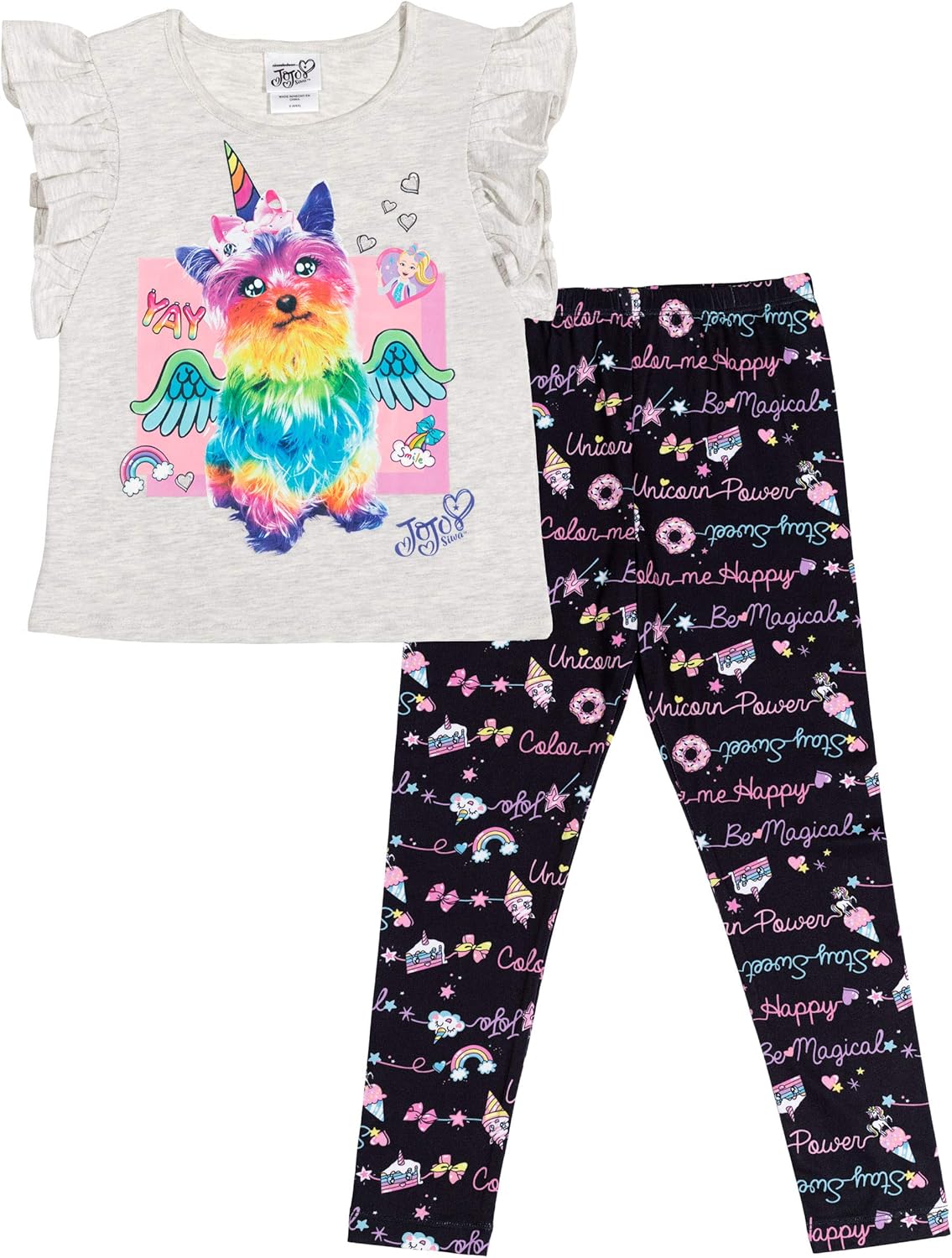 JoJo Siwa 5 Piece Mix n' Match T-Shirts Bomber Jacket Skirt & Leggings Set: Clothing, Shoes & Jewelry