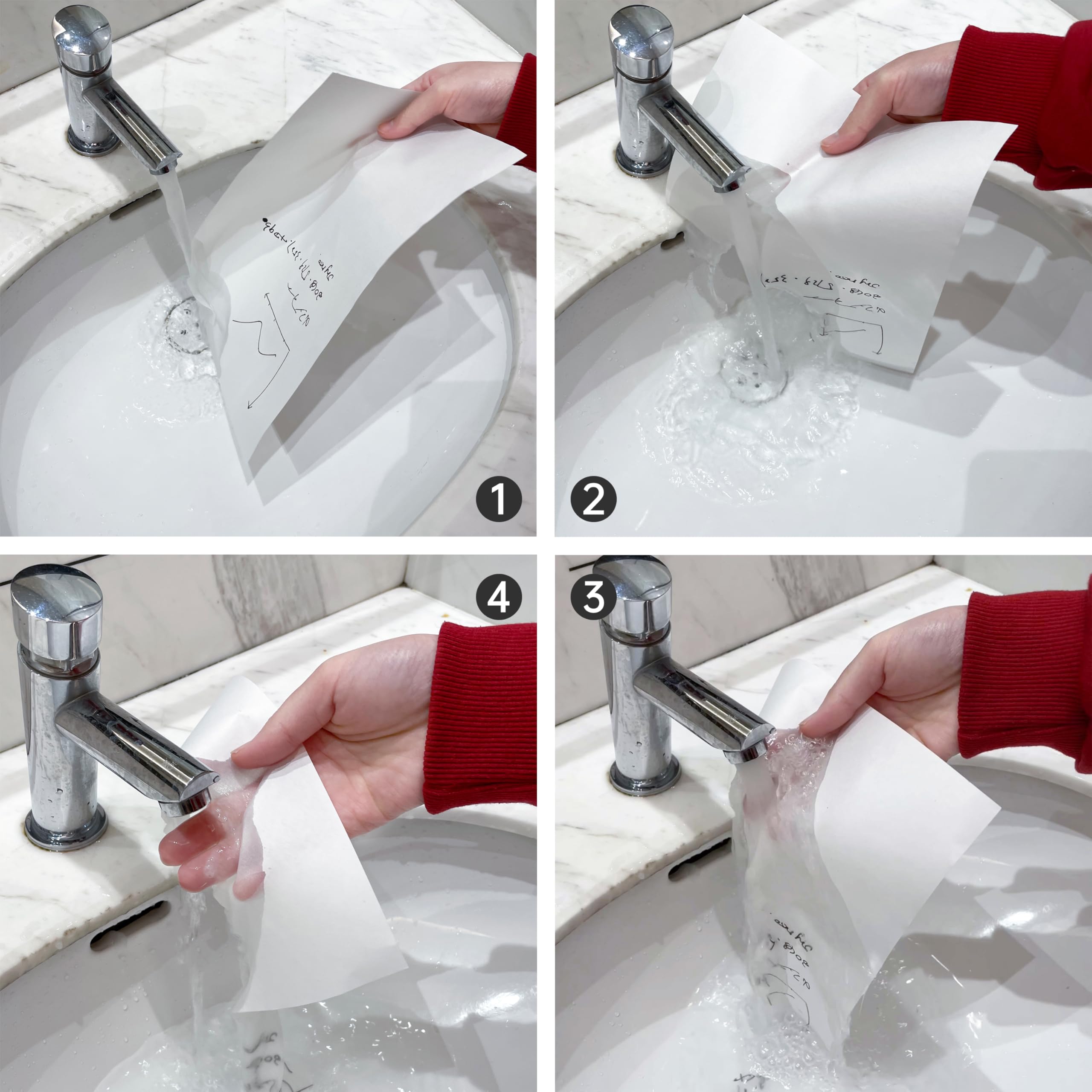 NATURALABEL - Carta velina solubile in acqua, 21,6 x 28 cm, colore: bianco, dissolubile, confezione da 12