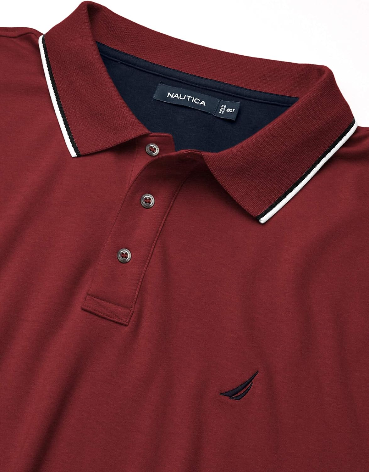Nautica Men's Classic Fit Short Sleeve Dual Tipped Collar Polo Shirt - Image 2