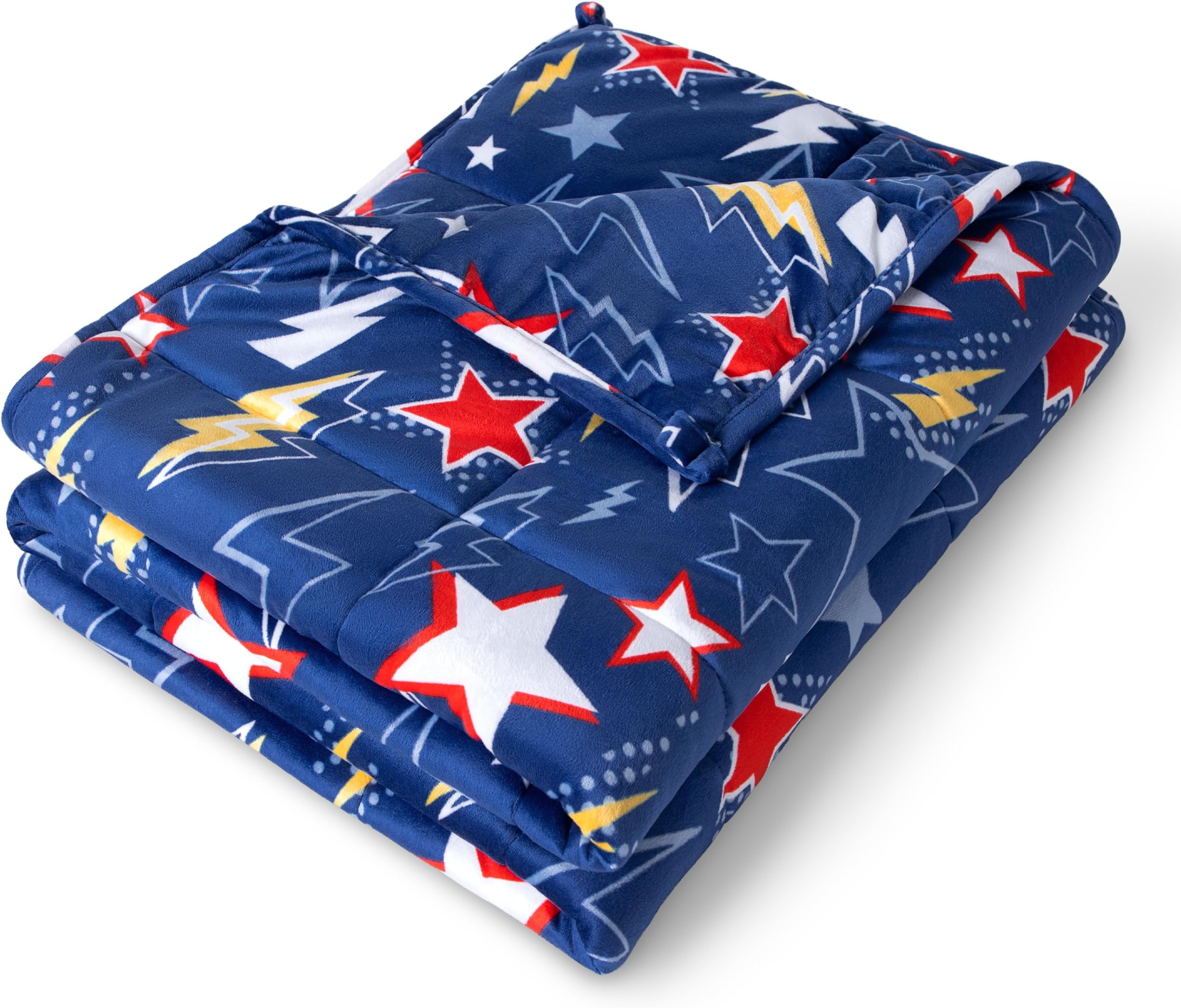 Bare HomeWeighted Blanket Twin or Full Size 7lb (40" x 60") - Minky Fleece - Premium Heavy Blanket Nontoxic Glass Beads (Superhero, 40"x60")
