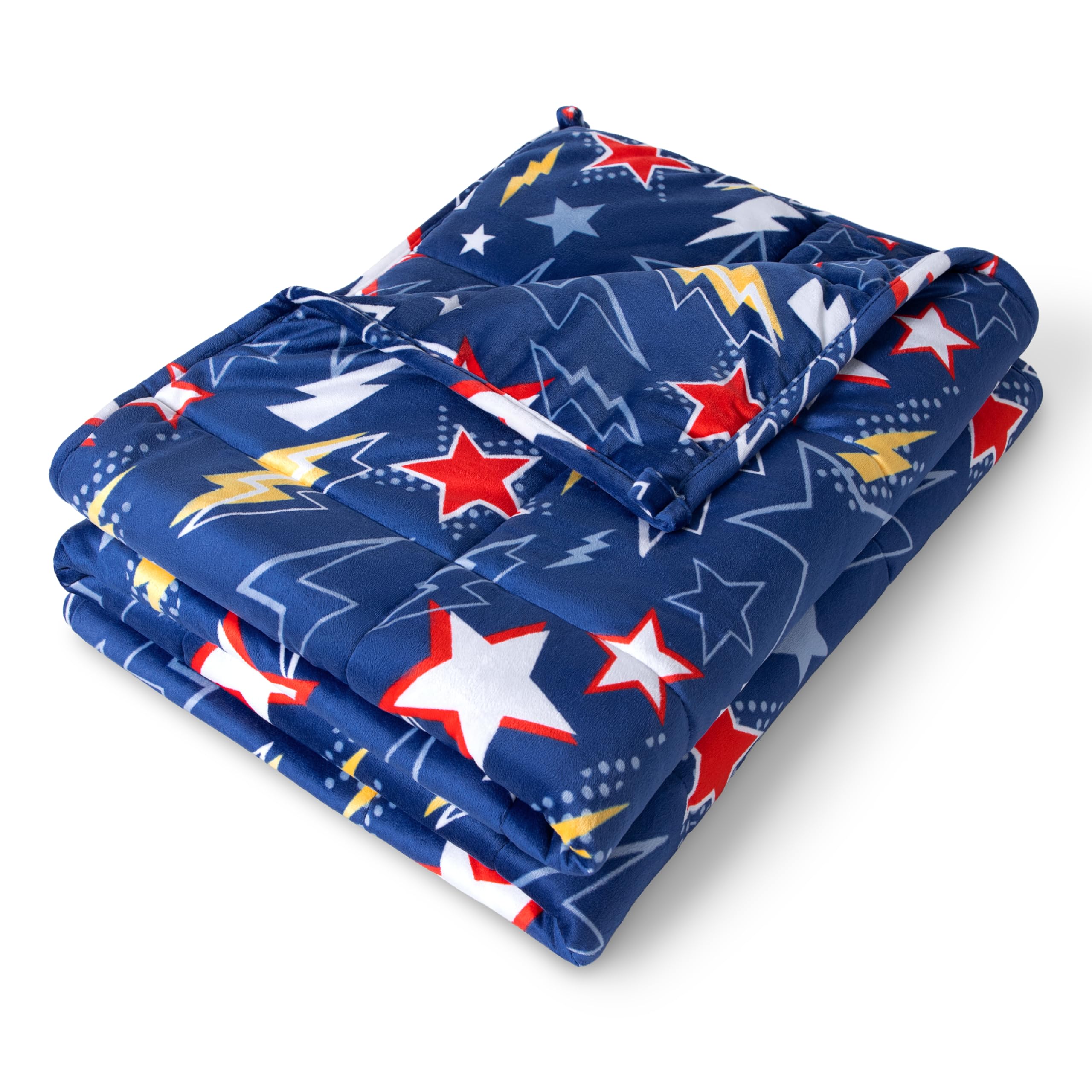 Bare HomeWeighted Blanket Twin or Full Size 7lb (40" x 60") - Minky Fleece - Premium Heavy Blanket Nontoxic Glass Beads (Superhero, 40"x60")