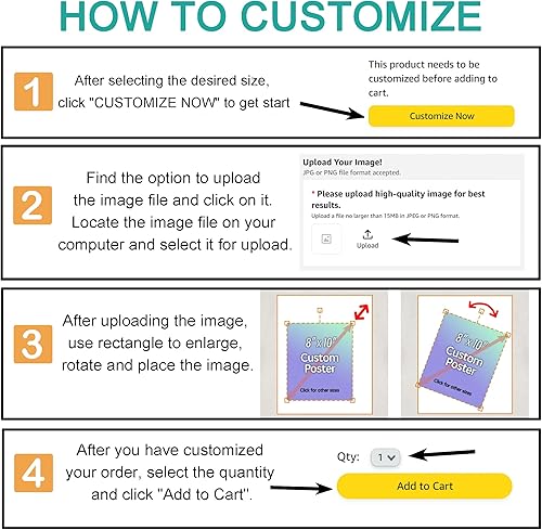 Miniatura 4 de Impresiones de póster personalizadas, sube tu imagenfoto, impresión de imagen personalizada a póster, impresiones artísticas de pared (24 x 36