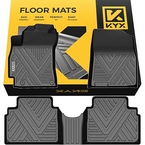 All Weather Floor Mats for 2025-2021 Hyundai Elantra Fuel Accessories, Custom Fit 1st & 2nd Row, Easy to Clean, Non-Slip TPE Material, Waterproof, Stain-Resistant, Odor-Free, Family-Friendly by KYX
