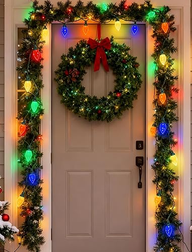 Miniatura 7 de 50 C9 LED línea verde superficie de luz de color sólido multicolor, azul, verde, naranja, cadena de luz blanca cálida