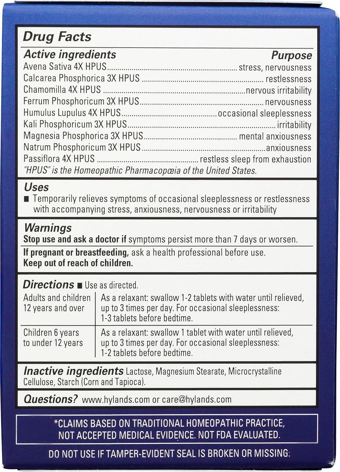Hyland's Calms Forte, Support for sleeplessness & restlessness, 100ct — Amazon image 5