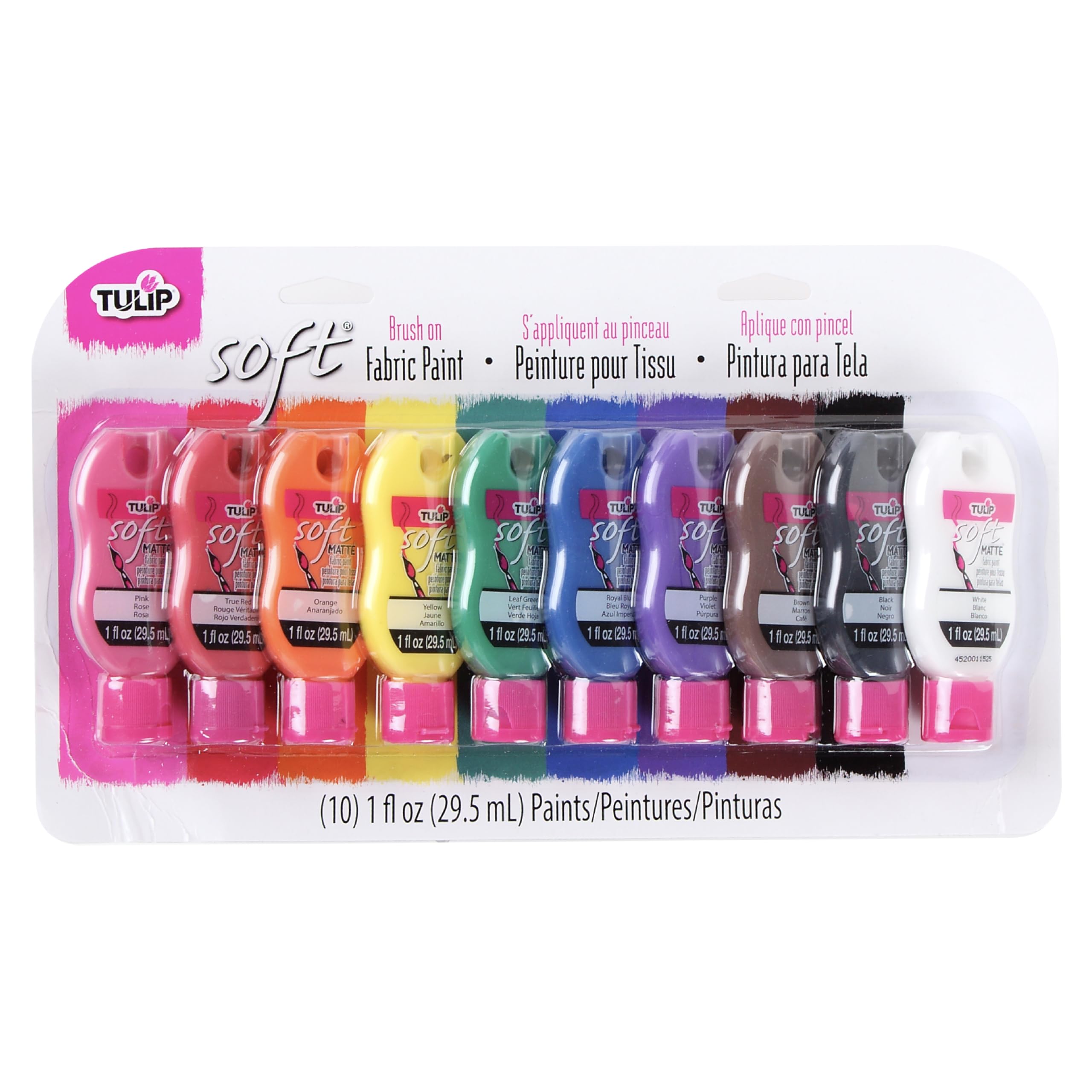 I Love To Create Tulip Soft Fabric Paint kit Rainbow 10pcs, Multi, 29.5 ml (Pack of 10)