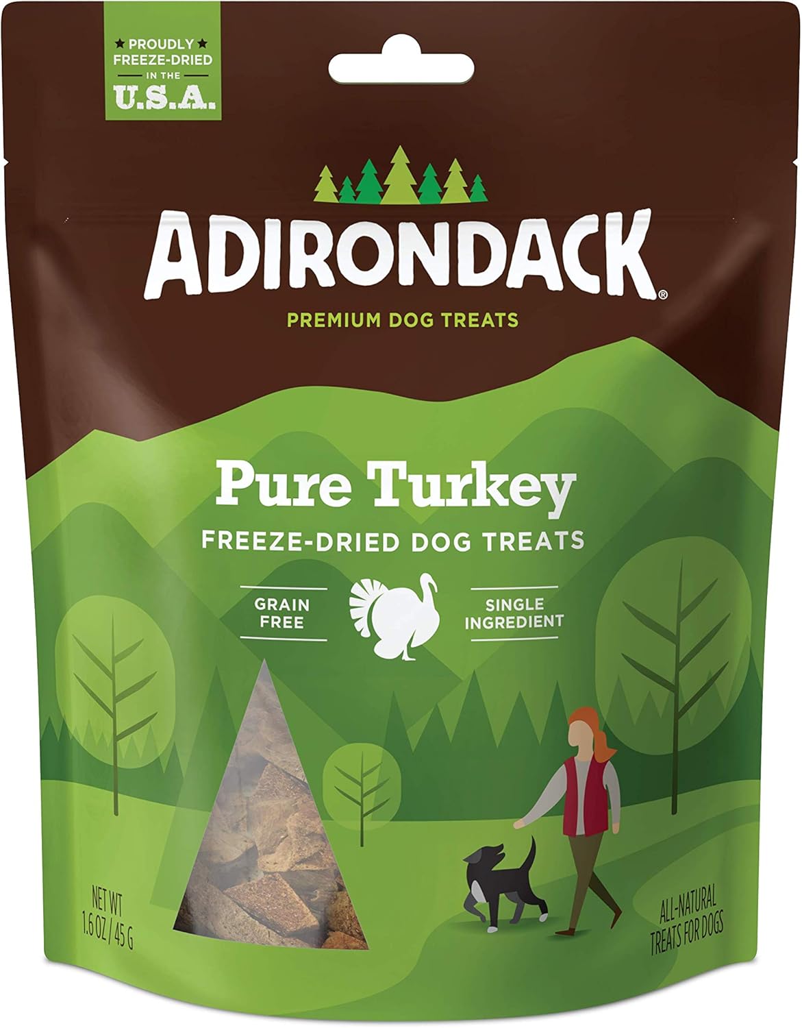 Adirondack Grain Free Dog Treats Made in USA Only, Single Ingredient, Freeze Dried