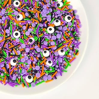 Halloween Sprinkles for Cake Decorating 130g/4.58 ounce Eyeball Sprinkles for Halloween Party Sugar Pearl Sprinkles for Cupcake Toppers Cookie Ice Cream Decorations Celebrations