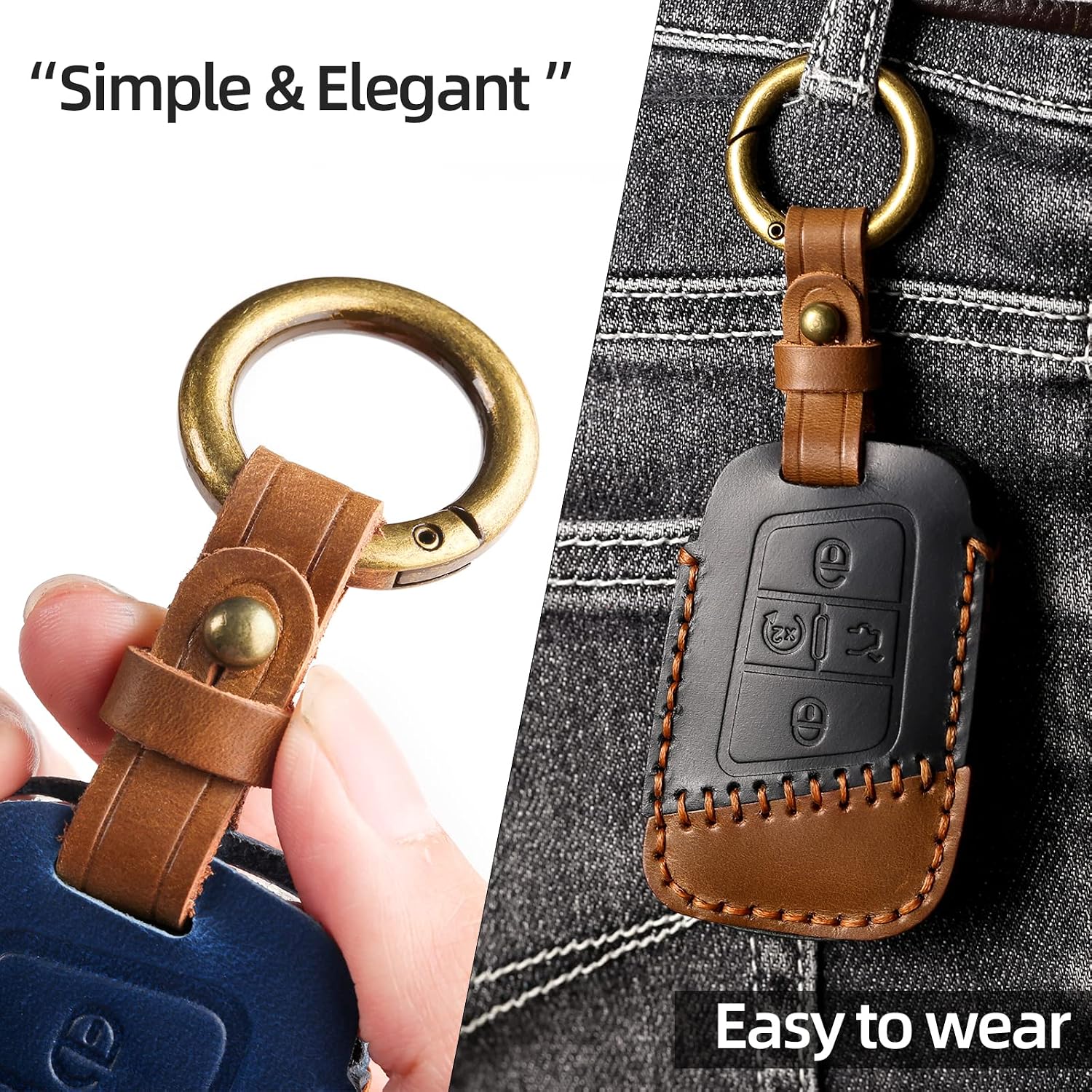 Key Fob Cover Compatible with Volkswagen Atlas Golf Alltrack Atlas Jetta image 3