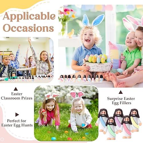 Vista 69 de Sumind 50 figuras de Jesús de diseño original, milagro, mini bolsillo para esconderse y buscar, relleno de huevos de Pascua, regalos de fiesta Azul