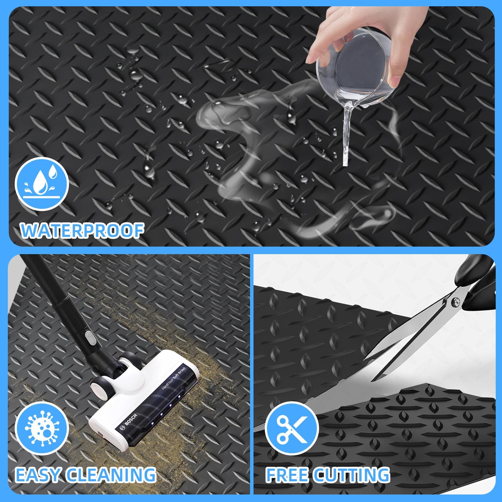 NZQXJXZ Suelo Goma Antideslizante, Alfombra de Suelo Resistente de 650x41cm, Rollo de PVC para Piso de Garaje, Piso para Remolque de RV, Tapete de Estacionamiento Resistente al Agua y a Las Manchas