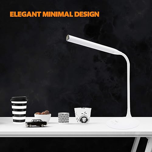 Miniatura 9 de DAC Lámpara de escritorio LED, lámpara de mesa para el cuidado de los ojos, cuello de cisne flexible de 360 grados, regulable continuamente, 3 modos