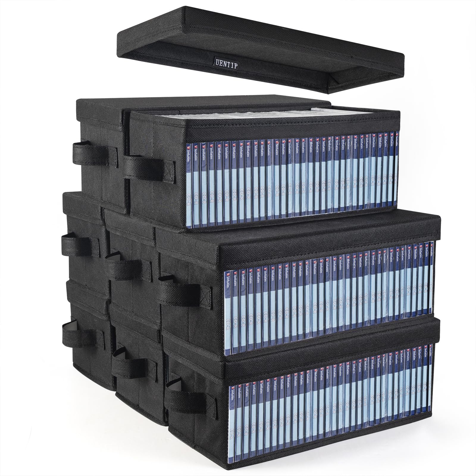 UENTIP CD Storage Box-Pack of 8 CD case holder, For Home Car Travel Office