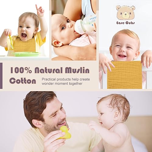 Miniatura 59 de Paños de muselina para eructos, grandes, 100% algodón, para niños y niñas, artículos esenciales para bebés, extraabsorbentes y suaves, para registro