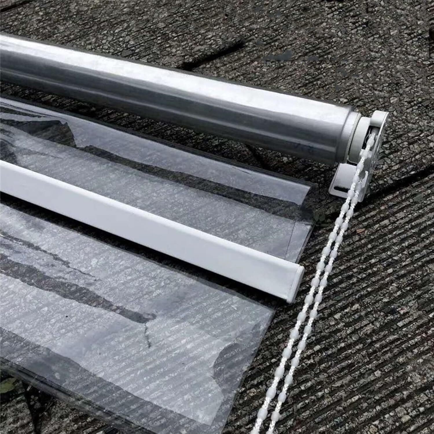 Przezroczysty plastikowy wałek, wodoodporne, przeciwdeszczowe rolety okienne, rolety wodoodporne, zwijane, przezroczyste plastikowe rolety zwijane(100x280cm/39.3x110.2in)