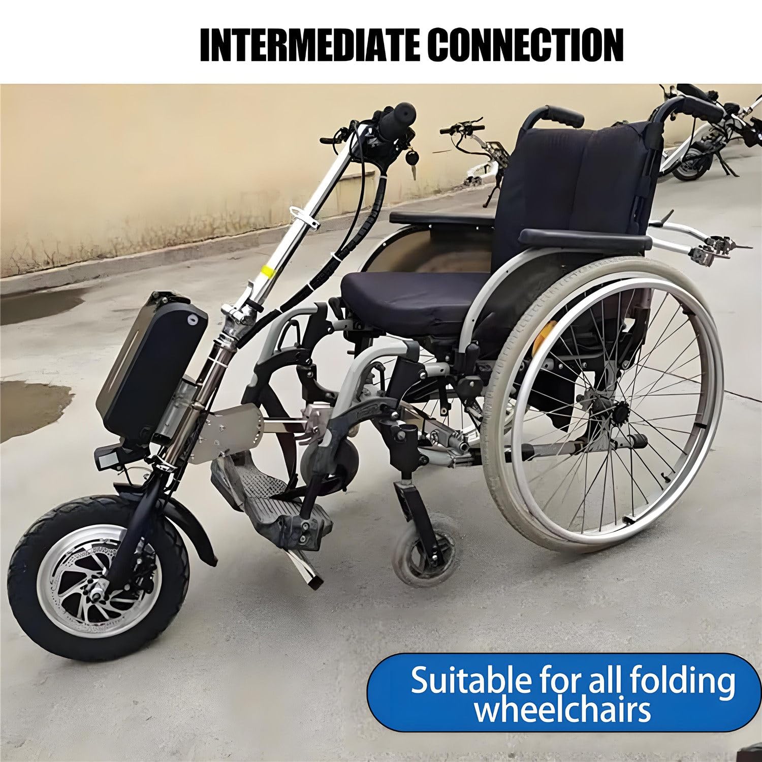Accesorio de potencia para silla de ruedas, ligero, cabezal de accionamiento eléctrico, 3 velocidades, dispositivo portátil de tracción de tractor para silla de ruedas manual