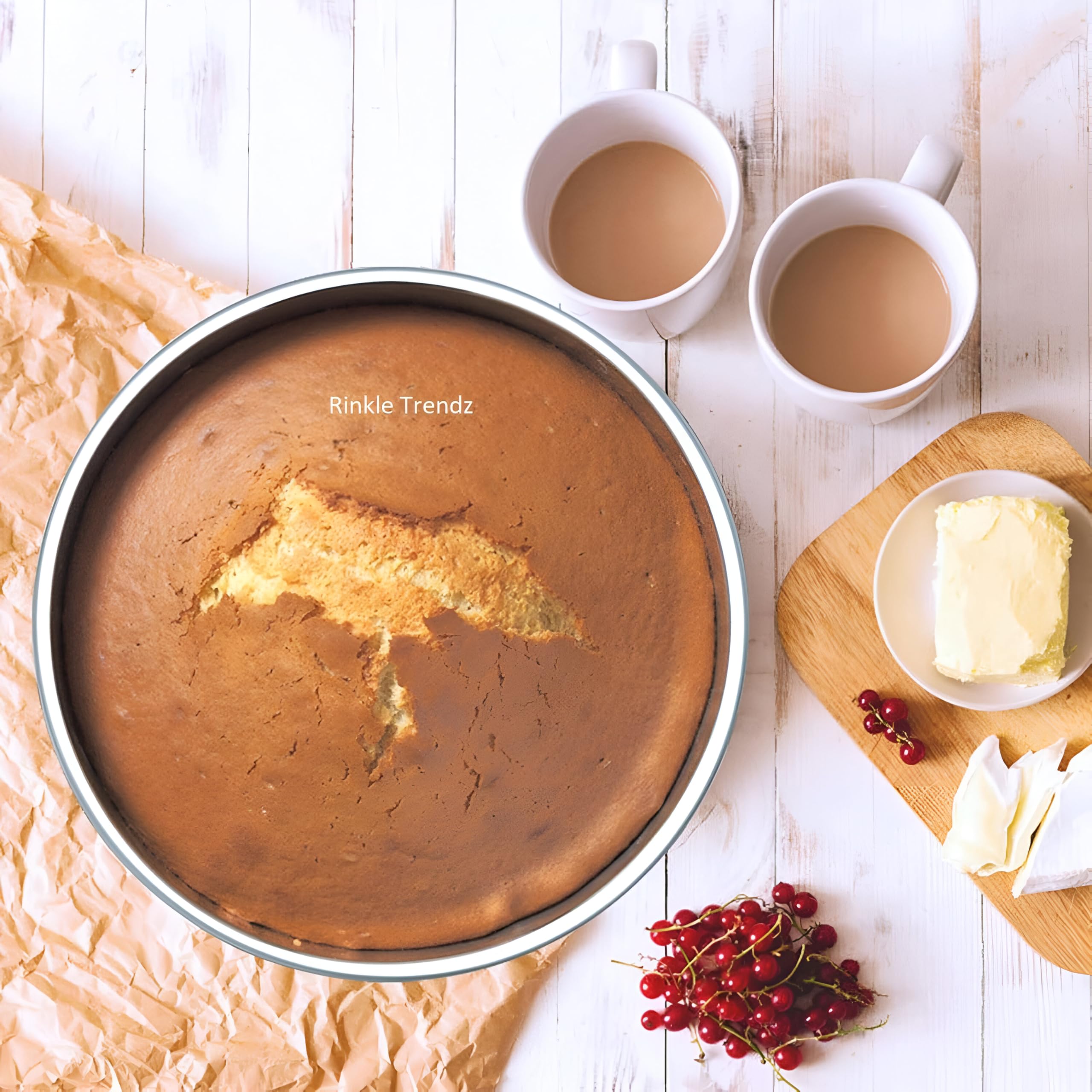 RINKLE TRENDZ Aluminium Round Cake Mould Cake Pan Cake Tin 7 Inches for Baking 750 Grams for Oven, Silver 3