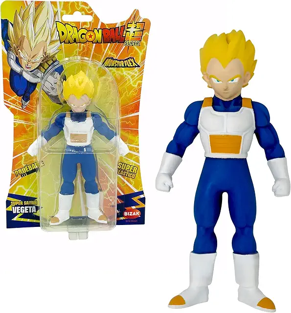 Figura Vegeta Super Saiyan Dragon Ball - Muñeco Elástico Extensible 25 cm Coleccionable
