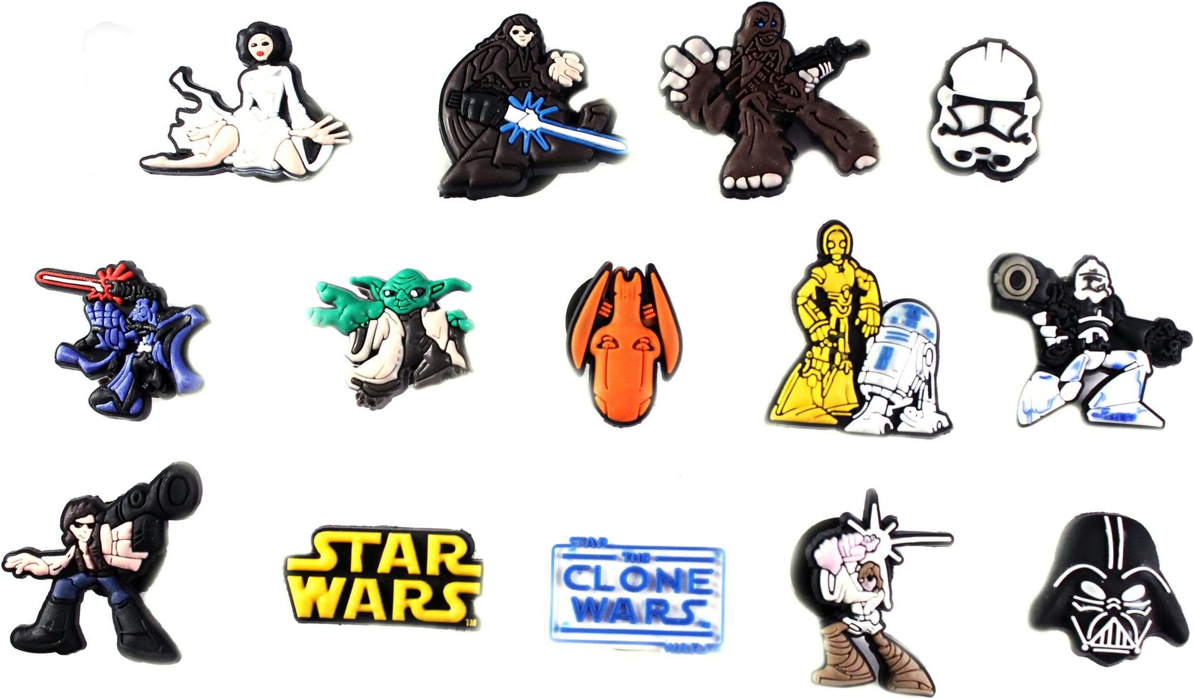Set of 14 Star Wars Shoe Charms with Additional Charm