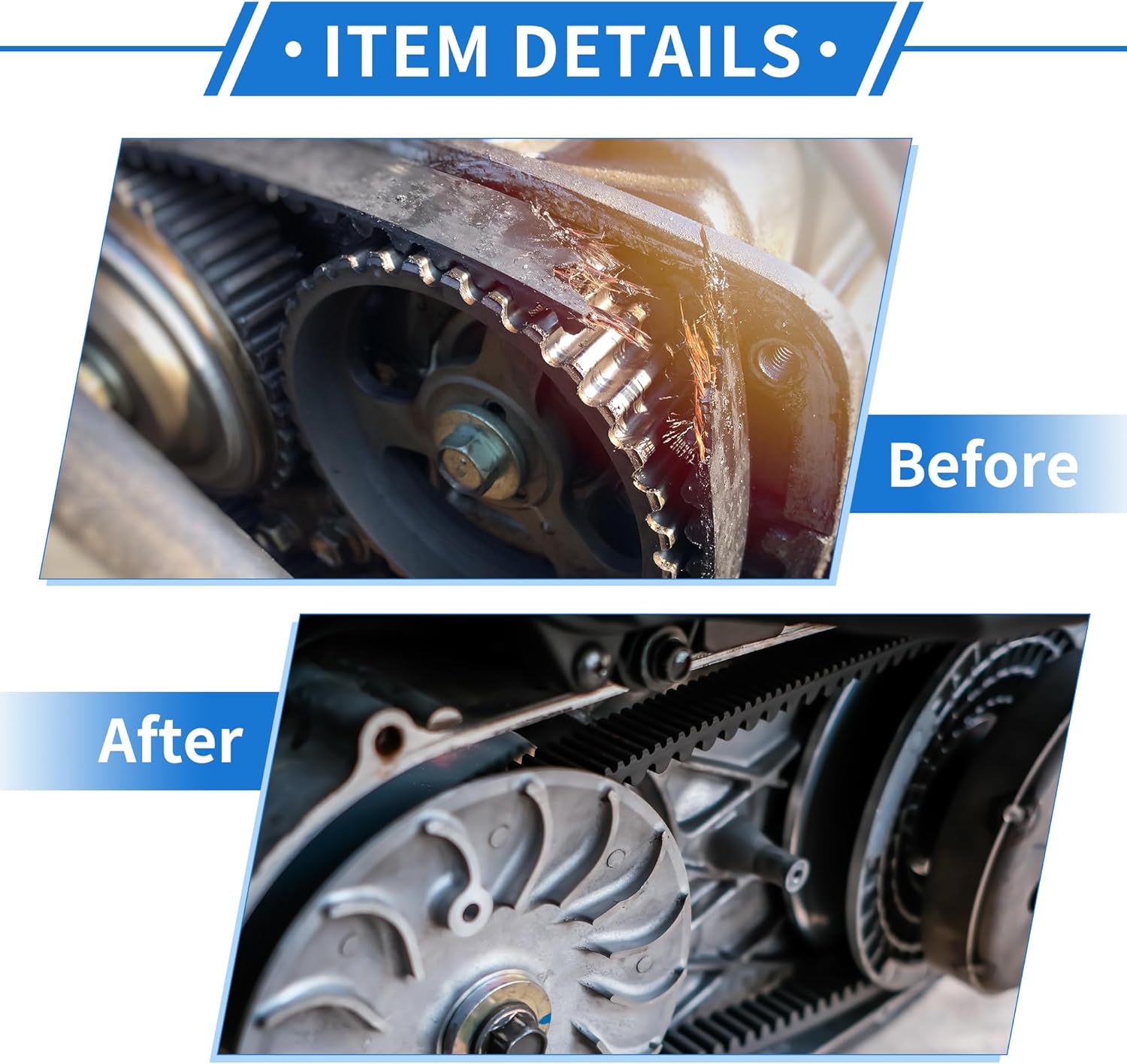Drive Belt Compatible for Segway Snarler ATV6 S & L Engine, Wear-Resistant Rubber Fiber Black Powersports V-Belt
