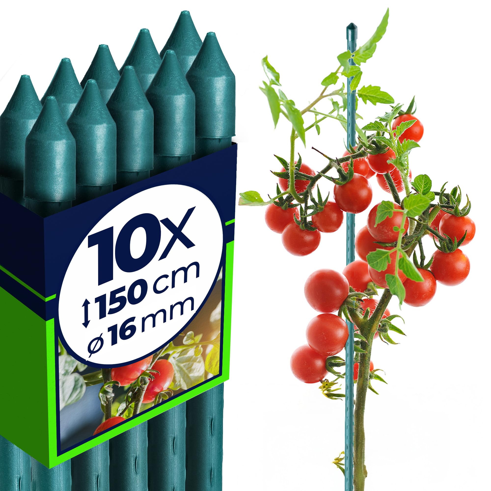 KADAX Pflanzstäbe Set – Beschichteter Stahl Rankstab, Pflanzenstütze & Tomatenstäbe für Garten, Wetterfest & Stabil