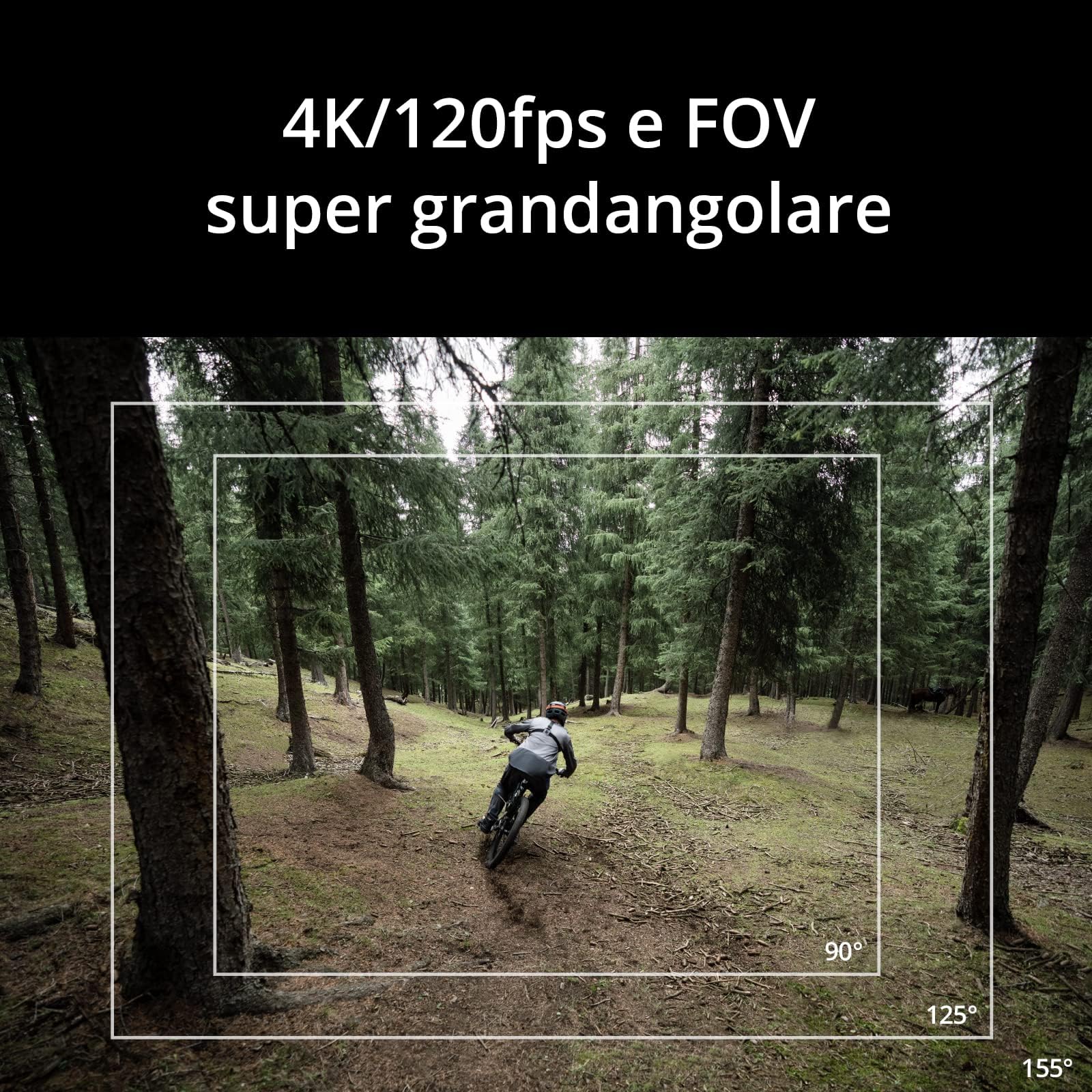 DJI Osmo Action 3 Outdoor Combo - Action cam 4K/120 fps con cintura pettorale e da zaino per escursioni e ciclismo, FOV ampissimo, HorizonSteady, resistente al freddo, fino a 320 min con 2 batterie
