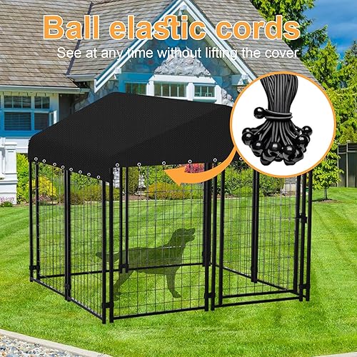 Miniatura 3 de Funda para perrera de perro de 10 x 10 pies, resistente al agua 600D, tela Oxford 600D, cobertura completa, cubierta al aire libre, a prueba de