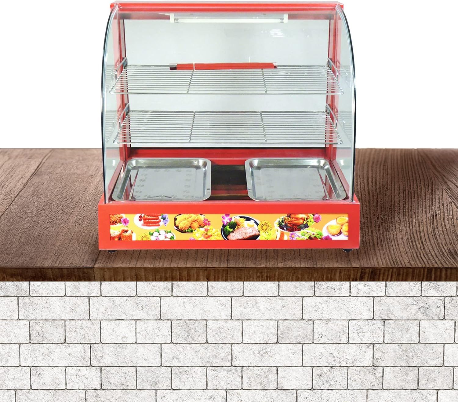 Kukoo Vetrina Scaldavivande Professionale 90 cm 1200W con 2 Ripiani