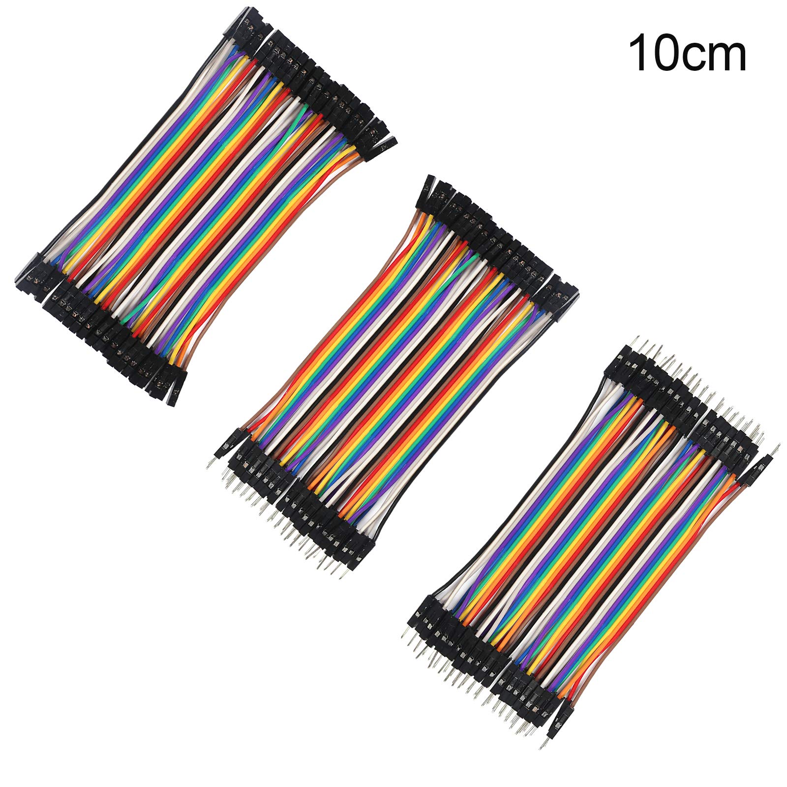 Cavo Dupont, 120 pezzi, 10 cm, multicolore, 40 pin maschio a femmina, 40 pin maschio a maschio, 40 pin femmina a femmina, per Arduino