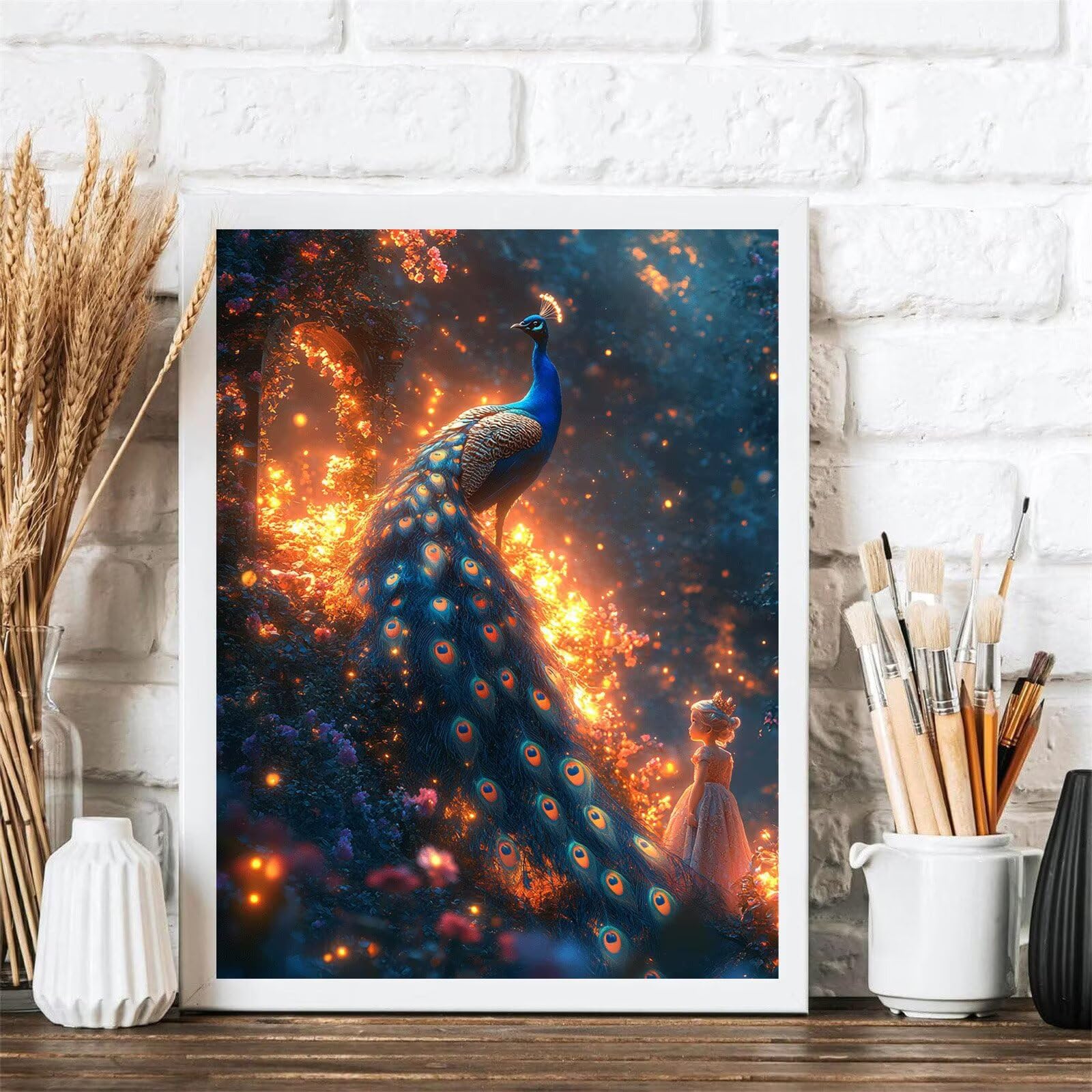 5D DIY diamentowe malowanie pełny zestaw paw, diamentowe malowanie dziewczyna malowanie diamentami, DIY diamenty kryształowe sztuka dla dzieci haft krzyżykowy akcesoria do dekoracji domu prezent 80 x