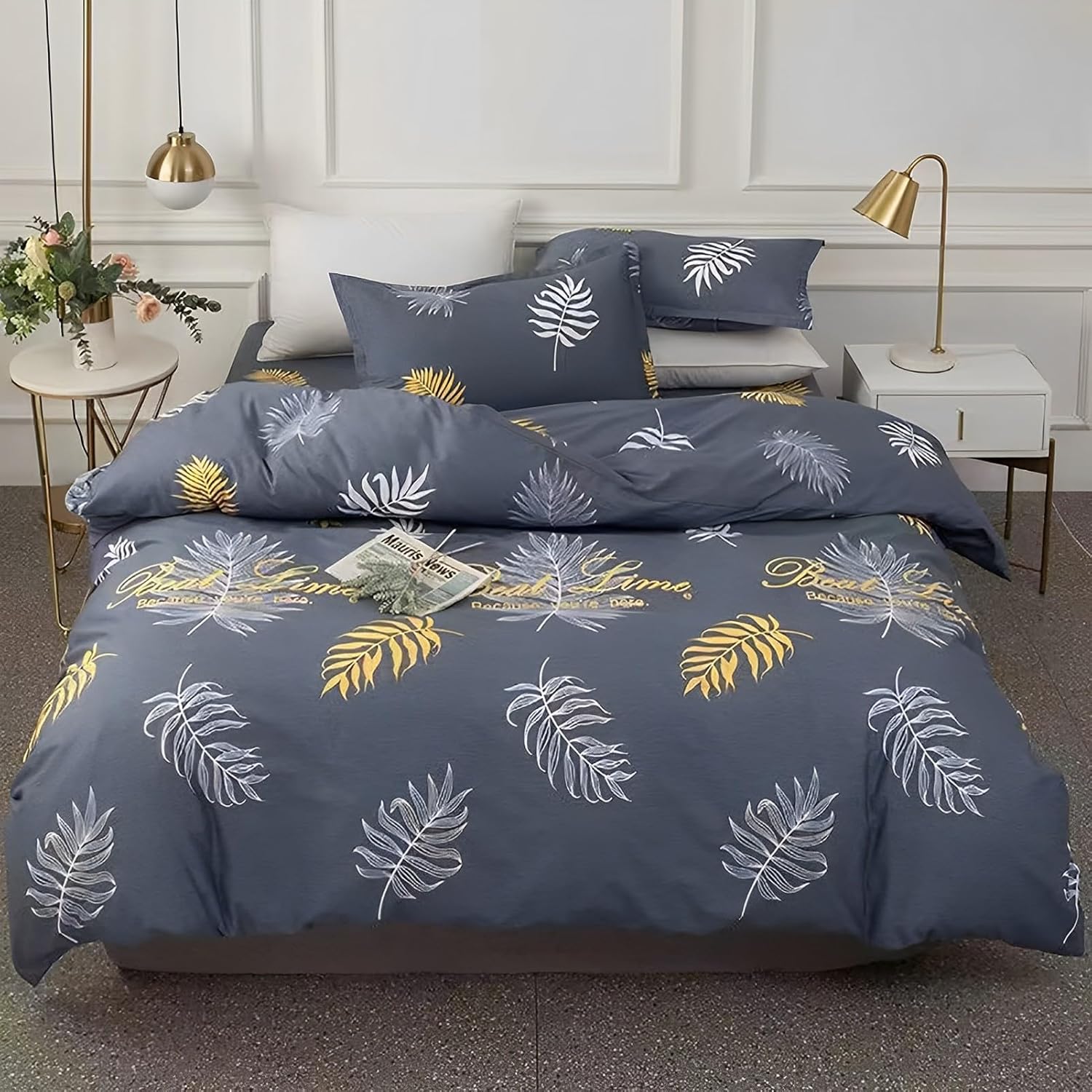 WYFKYMXX Waterproof Duvet Cover Washable and Reusable Breathable White