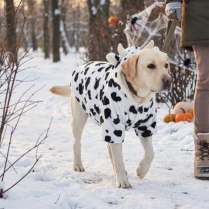 Disfraz de Vaca para Perro Halloween Talla 7XL Blanco Forro Polar miniatura 4