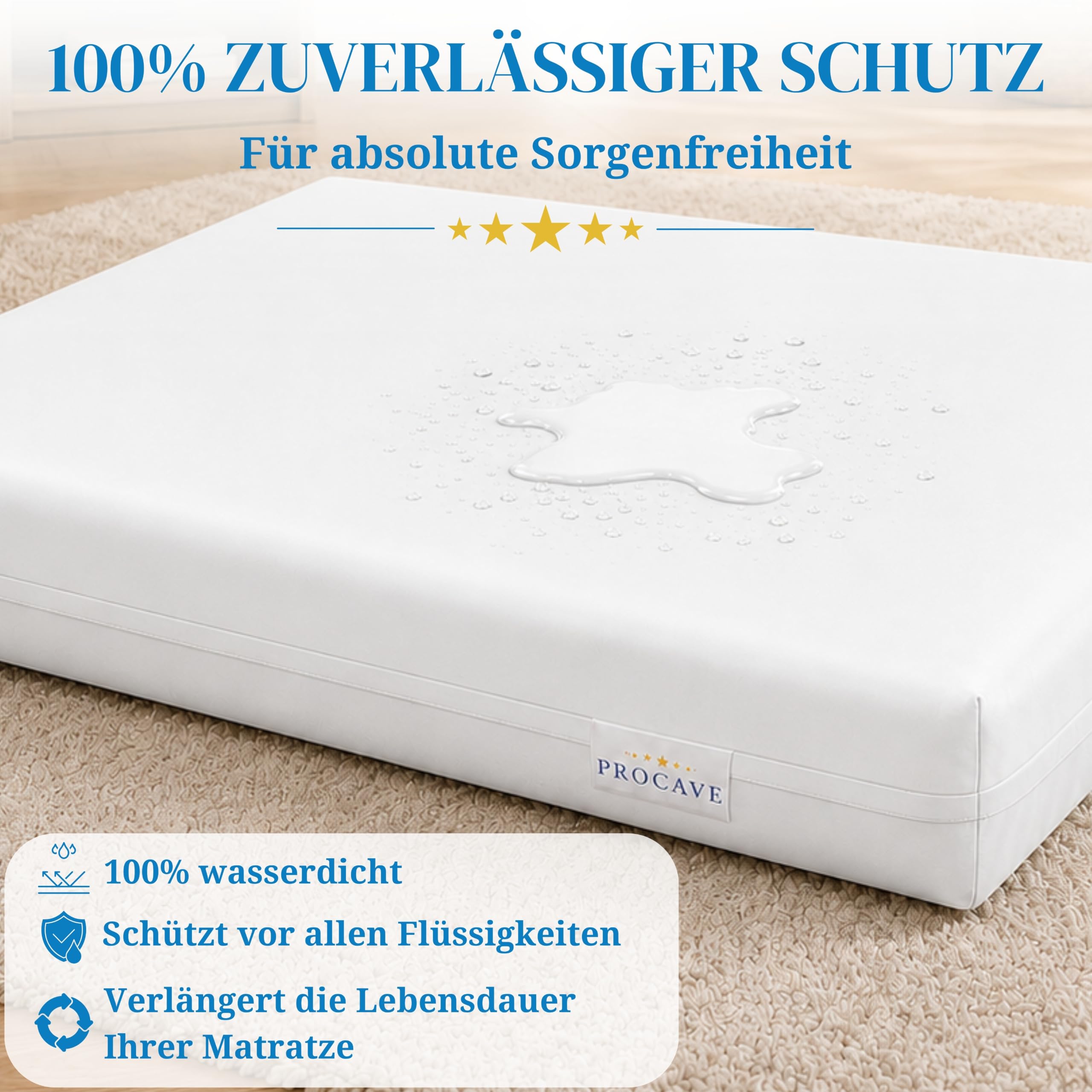 PROCAVE Housse de Matelas imperméable Blanc