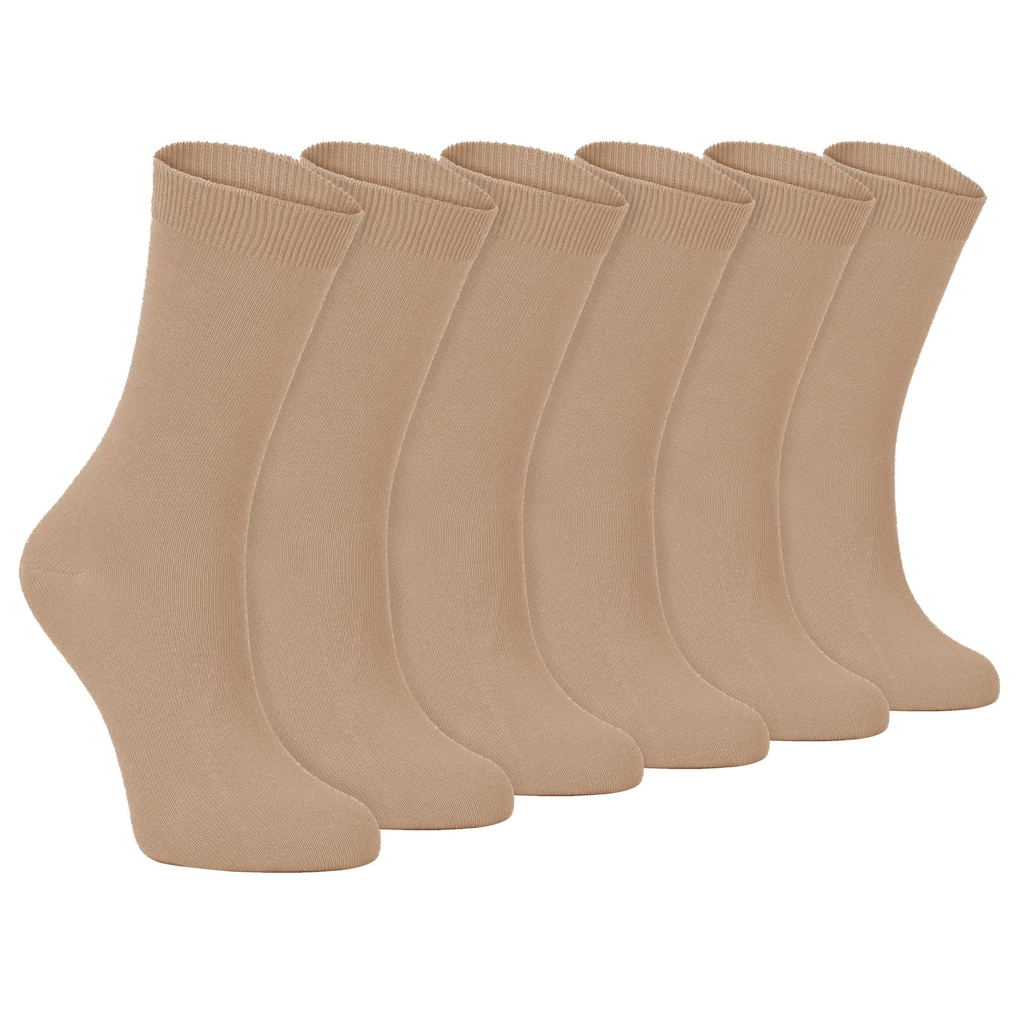 Sock Snob Women's Cotton Rich Dress Socks - Beige - Size 4-7
