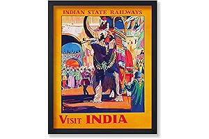 Visit India Travel Poster - Vibrant India Wall Art