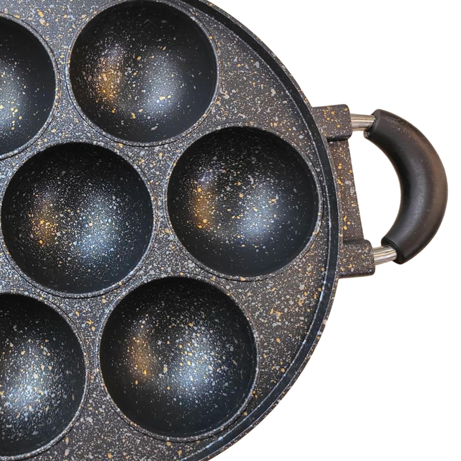 LOVIVER Molde para magdalenas, molde redondo para pasteles, suministros antiadherentes para hornear, bandeja para cupcakes de aleación de aluminio de 7, Negro con punto