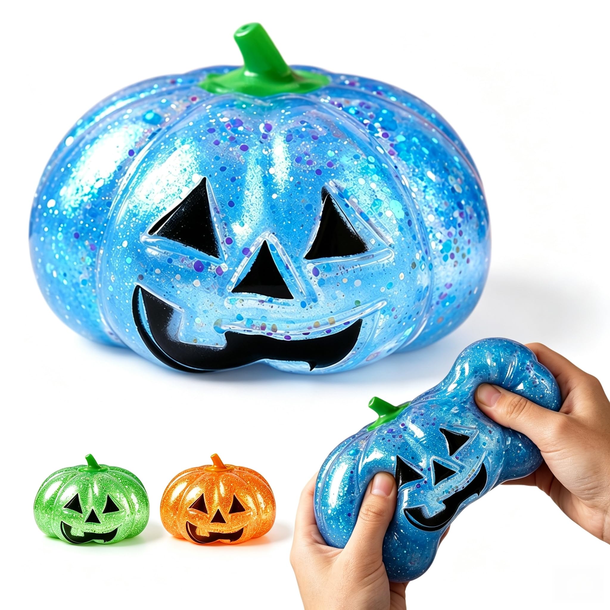 Halloween Pumpkin Squishy, Stretchy Stress Relief Squeeze Fidget Gift 8CM — image 1