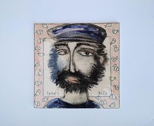 Miniatura 2 de Ceramic Art Tile, Tile with Lighthouse, Hanging Tiles