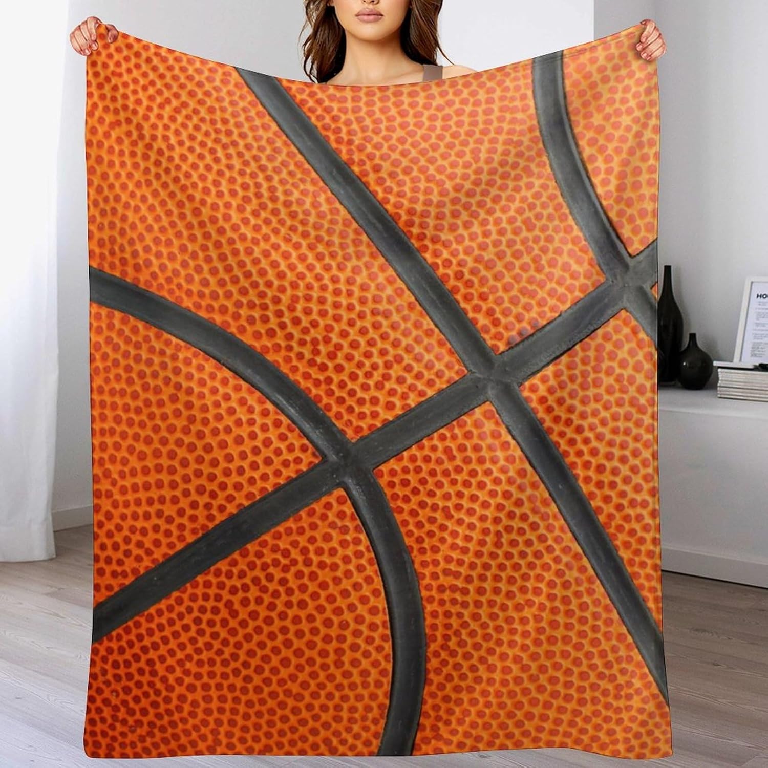 Basketball Blanket for Boys Girls, Soft Flannel Basketball