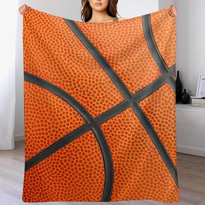 Basketball Blanket for Boys Girls, Soft Flannel Basketball