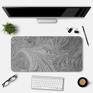 ESHAAVER Topographic Pattern Desk Mouse Pad, Large Extended Size, White and Black Design. (DS 4)