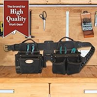 Vista 7 de Style n Craft Combo de 4 piezas y 17 bolsillos, cinturón de herramientas con 2 bolsas de herramientas y 1 soporte para martillo, cinturón